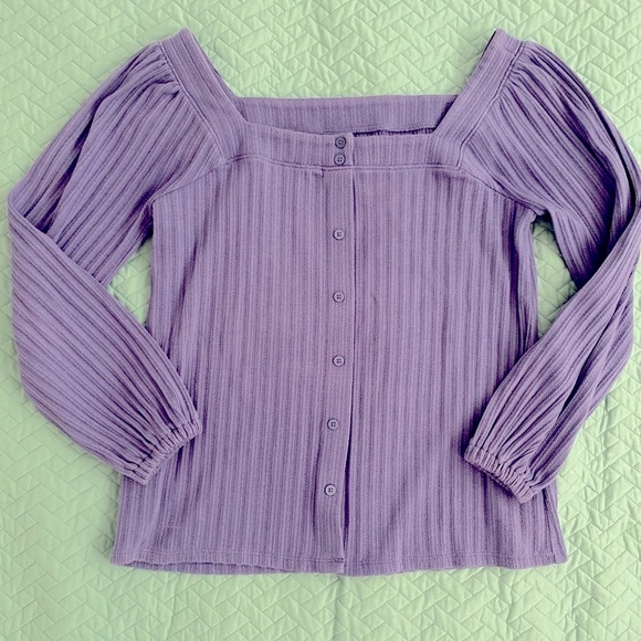 Loft outlet purple square neck top XXSP - Picture 1 of 3